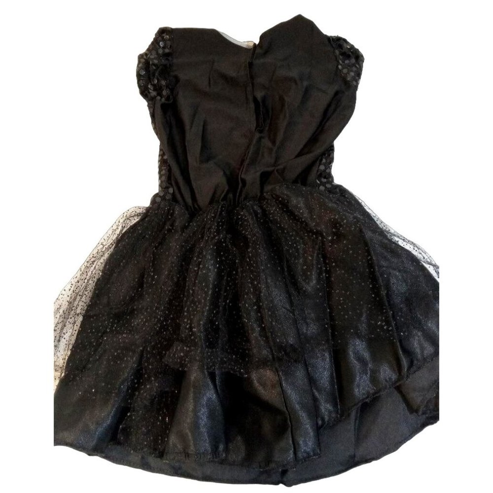 Batgirl Dress Girls Sz Small M Black Gold Sequin Tutu Dress Costume Halloween - Picture 2 of 9